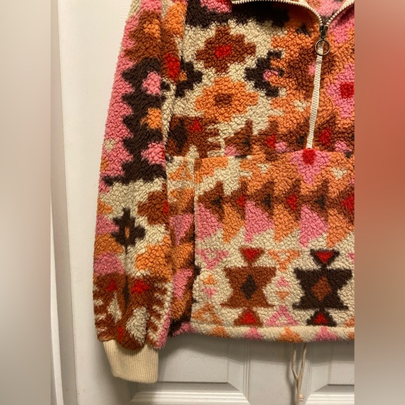 Billabong Sherpa Jacket. Size L/XL colorful half zip. - Picture 6 of 6